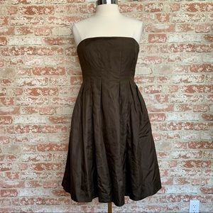J. Crew Strapless Dress Cocktail Party Bridesmaid Brown
